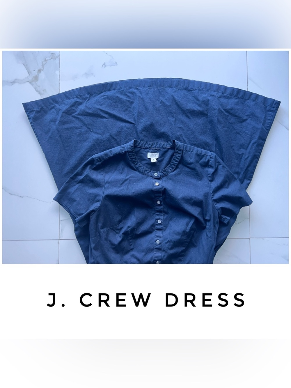 J. Crew dress size 4 blue short sleeve button up midi
